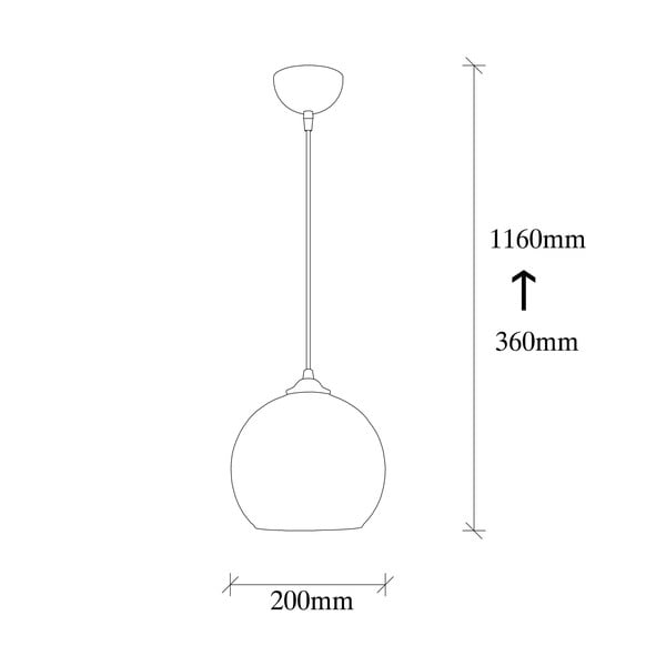 Kabantis šviestuvas ochros spalvos/juodos spalvos ø 20 cm su stiklo gaubtu Camini – Opviq lights-image-4