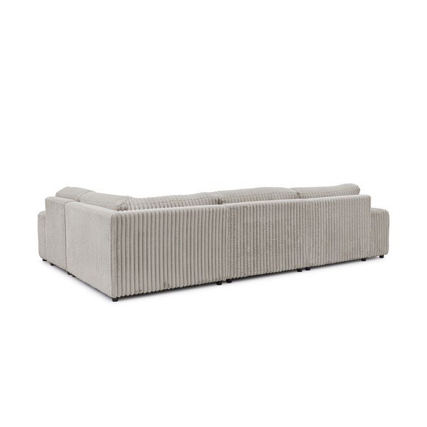 Šviesiai pilkos spalvos kampinė sofa iš kordinio velveto (su dešiniuoju kampu/„U“ formos) Justin – Ropez-image-3