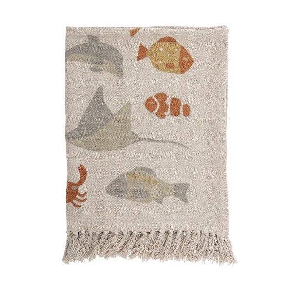 Smėlio spalvos medvilninė kūdikių antklodė 100x80 cm Abaas - Bloomingville Mini-image-1