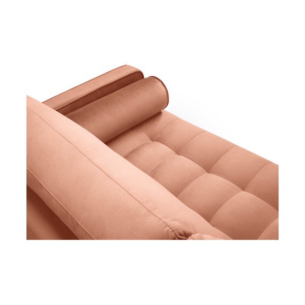 Rožinė aksominė sofa Milo Casa Santo, 219 cm-image-4