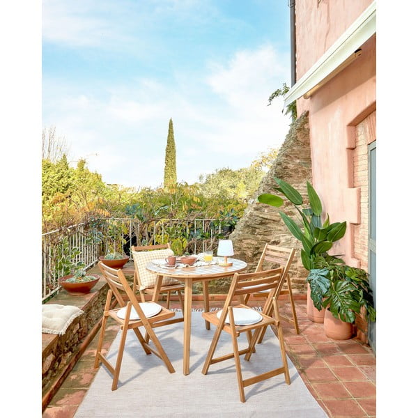 Akacijos medžio sodo stalas Kave Home Vilma, ø 90 cm-image-1