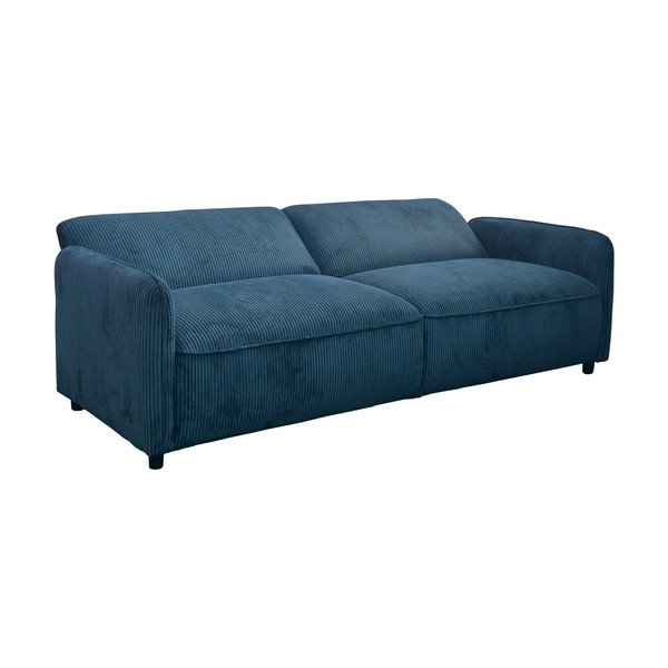 Mėlynos spalvos reguliuojama/sulankstoma sofa iš kordinio velveto 209 cm Alicia – Støraa-image-4