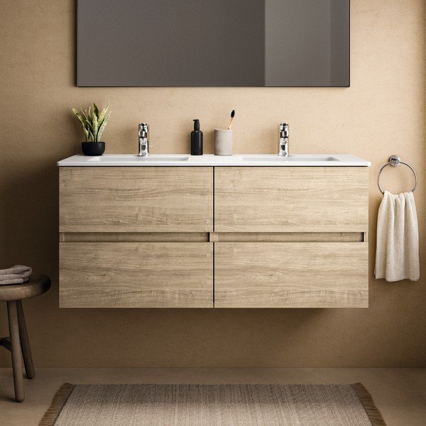 Pakabinama spintelė po kriaukle natūralios spalvos iš ąžuolo 120x55 cm Eurovit+ – Ideal Standard-image-1