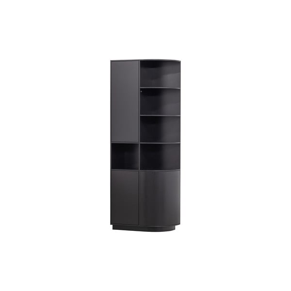 Knygų spinta juodos spalvos iš pušies masyvo 78x210 cm Finca – WOOOD-image-3
