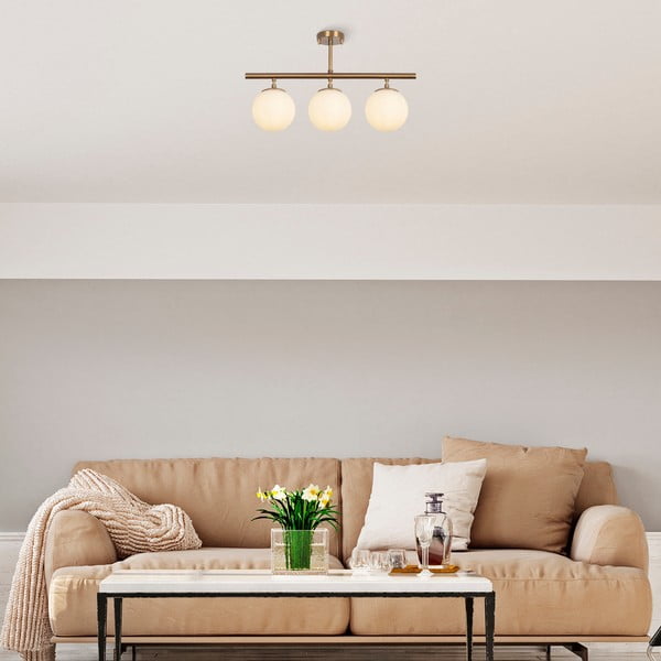 Bronzinės spalvos lubinis šviestuvas ø 15 cm su stiklo gaubtu Atmaca – Opviq lights-image-3