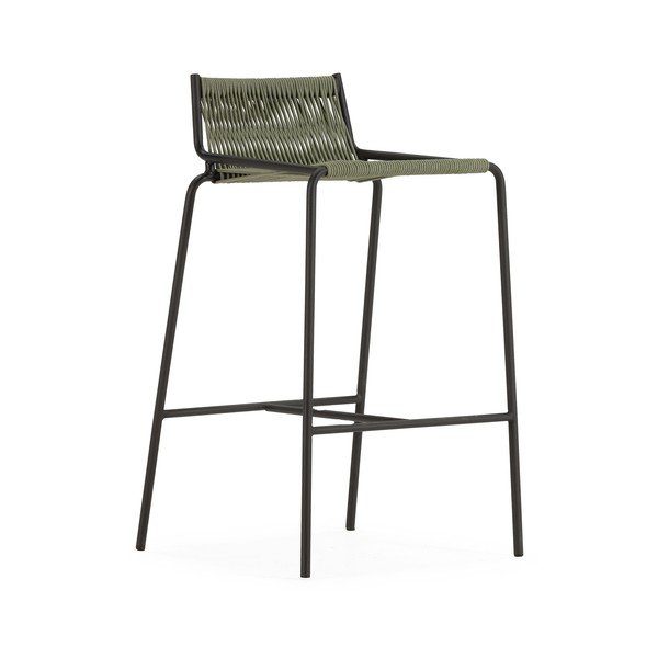 Žalios spalvos iš metalo baro taburetė (sėdynės aukštis 65 cm) Emily – Marckeric