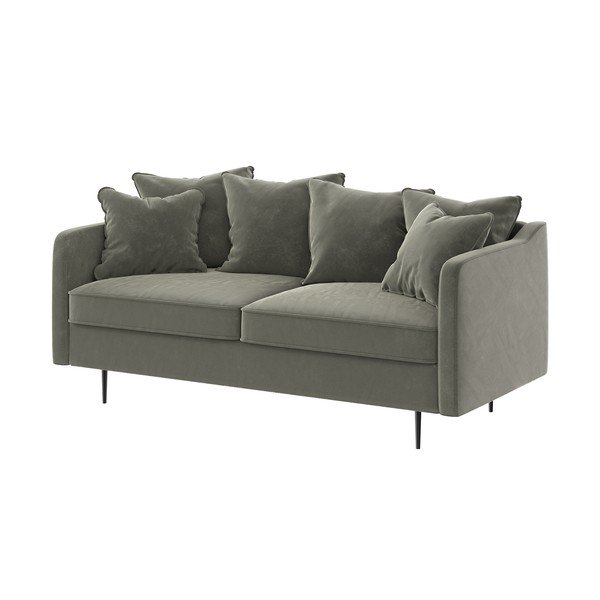 Pilkos spalvos aksominė sofa Ghado Esme, 176 cm-image-3