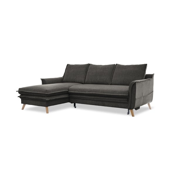 Sulankstoma kampinė sofa tamsiai pilkos spalvos (su kairiuoju kampu) Charming Charlie – Miuform