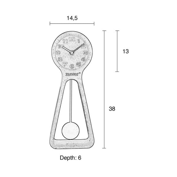 Juodas betoninis stalinis laikrodis Zuiver Pendulum-image-1