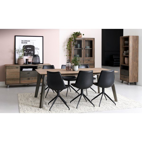 Iš akacijos masyvo vitrina natūralios spalvos 110x187 cm Malaga – Furnhouse-image-1