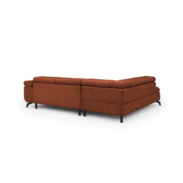 Terakotos spalvos kampinė sofa iš šenilinio audinio (su kairiuoju kampu/„L“ formos) Marbeya  – Ropez-image-3