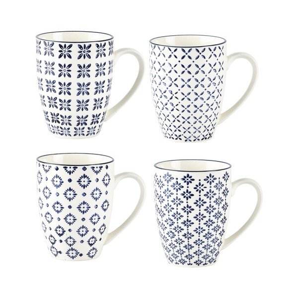 4 keraminių puodelių rinkinys "Villa Collection Pattern Classic", 350 ml
