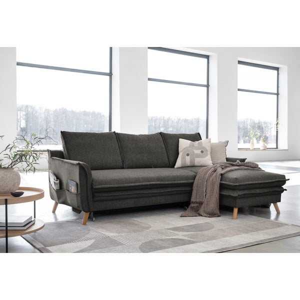 Sulankstoma kampinė sofa tamsiai pilkos spalvos (su dešiniuoju kampu) Charming Charlie – Miuform-image-3
