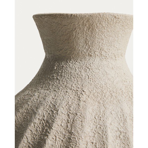 Kreminės spalvos iš papjė mašė rankų darbo/aukšta vaza (aukštis 67 cm) Arquena – Kave Home-image-4