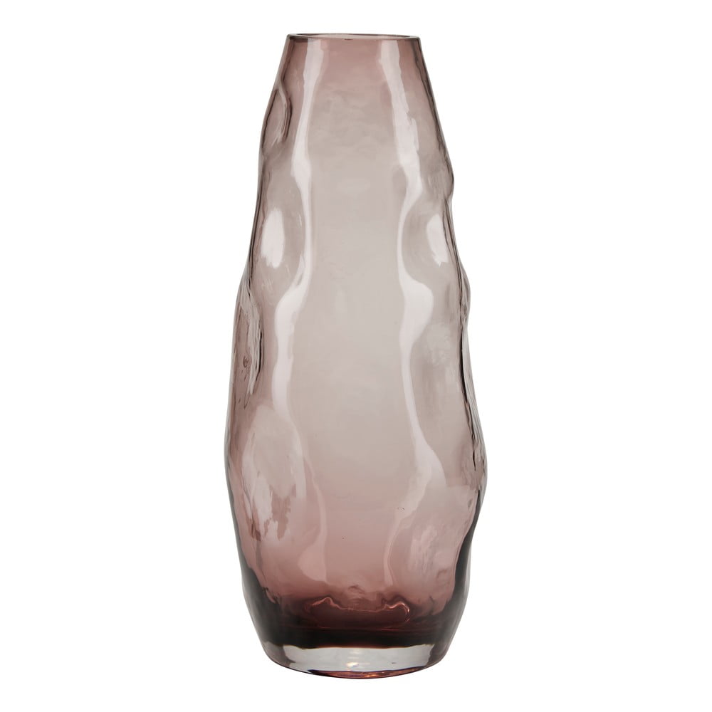 Šviesiai rausvos spalvos stiklinė vaza Bahne & CO, aukštis 28 cm