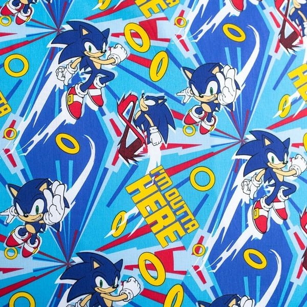 Mėlynos spalvos iš medvilnės viengulė vaikiška patalynė 140x200 cm Sonic "Let´s go" – Jerry Fabrics-image-4