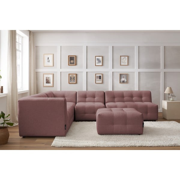 Tamsiai rožinė kampinė sofa (kairysis kampas) Kleber - Bobochic Paris-image-1