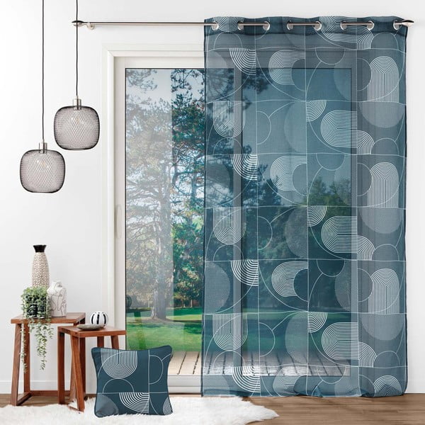 Permatoma užuolaida tamsiai mėlynos spalvos 140x280 cm Esquisse – douceur d'intérieur-image-2