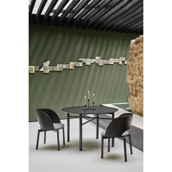 Juodas apvalus valgomojo stalas Teulat Junco, ø 120 cm-image-1