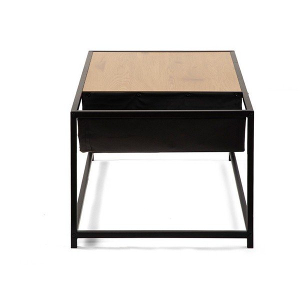 Juodos spalvos/natūralios spalvos kavos staliukas iš ąžuolo 60x99 cm Bayen – Bonami Essentials-image-3