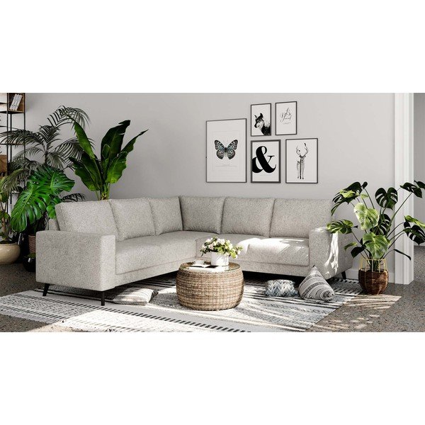Modulinė kampinė sofa kreminės spalvos Fynn – Ghado-image-4