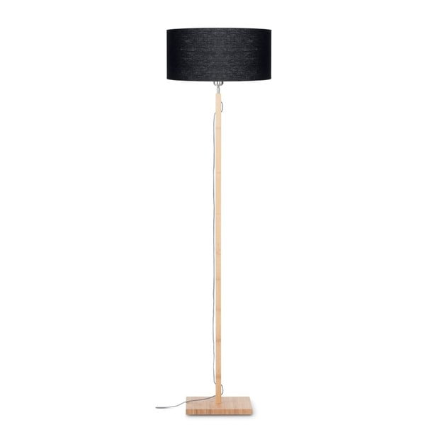Grindų šviestuvas su juodu atspalviu ir bambuko konstrukcija Good&Mojo Fuji