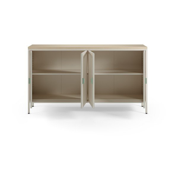 Kreminės spalvos/natūralios spalvos iš metalo spintelė 160x90x40 cm Sayla – Marckeric-image-2