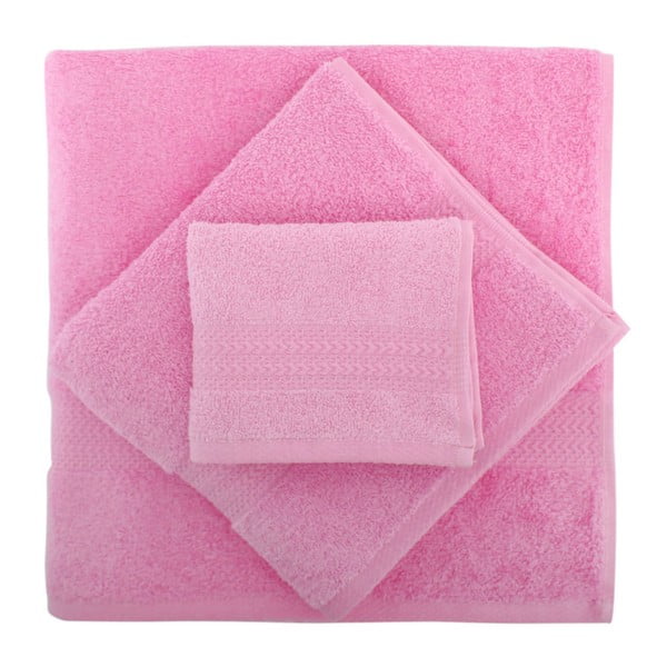 3 rožinių rankšluosčių ir rankšluosčio Rainbow rinkinys
