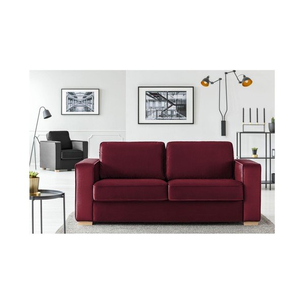 Kosmopolitinio dizaino Čikagos bordo spalvos dviejų vietų sofa-image-1