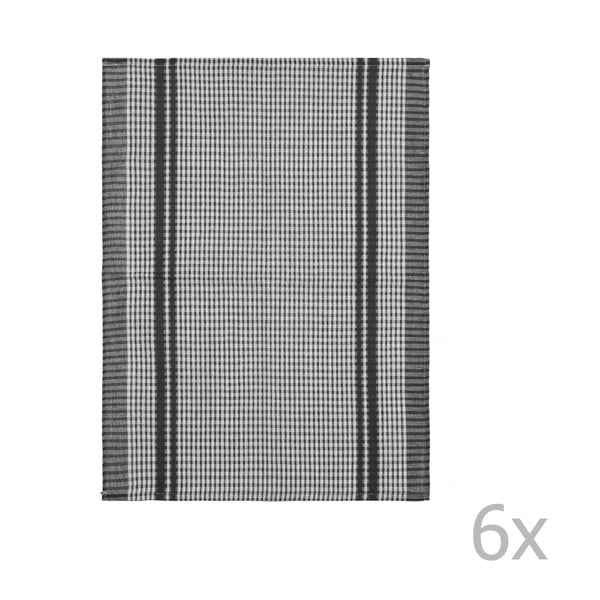 6 juodų medvilninių rankšluosčių rinkinys Tiseco Home Studio Waffle, 50 x 70 cm-image-1