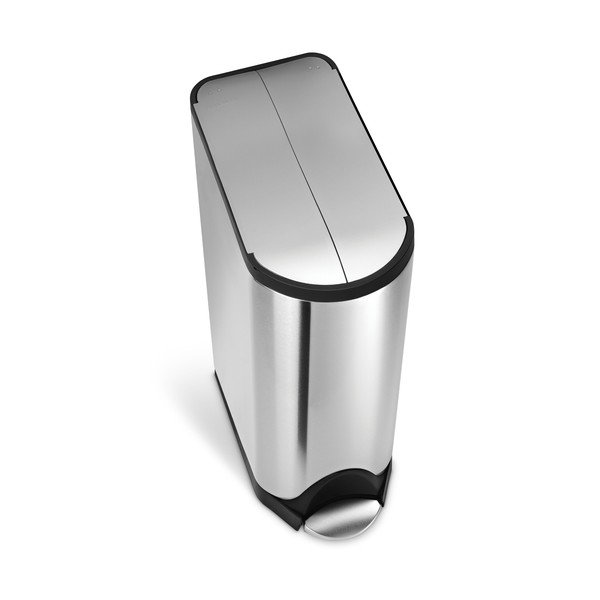 Sidabrinė matinė šiukšliadėžė su pedalu simplehuman Butterfly, 45 l-image-4