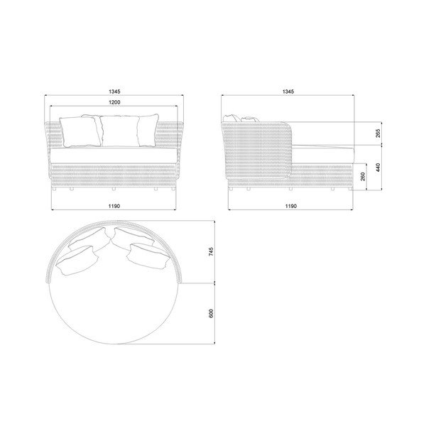 Sodo lova baltos spalvos/natūralios spalvos Niva – LDK Garden-image-4
