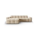 Smėlio spalvos aksominė kampinė sofa (kairysis kampas) Kendal - Micadoni Home