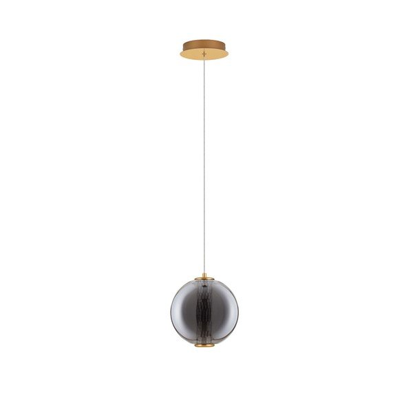 Pilkos spalvos iš metalo kabantis šviestuvas LED ø 22 cm su stiklo gaubtu Navi – Nova Luce