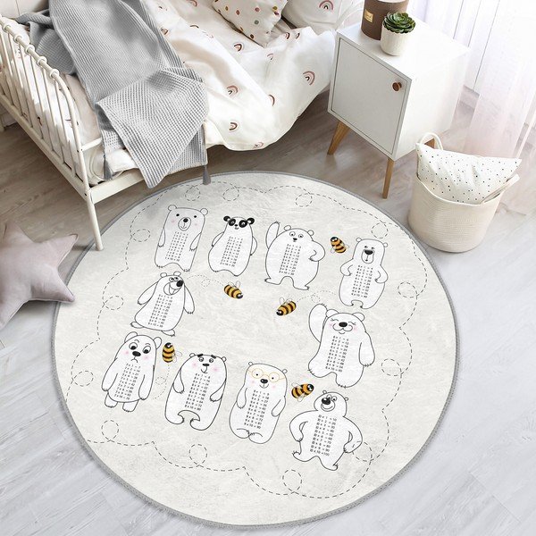Vaikiškas kilimas kreminės spalvos ø 80 cm Comfort – Mila Home-image-3