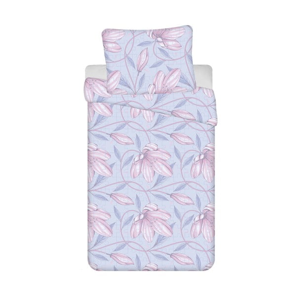 Šviesiai mėlyna-rožinė 4 dalių medvilninė viengulės lovos patalynė 140x200 cm Orona - Jerry Fabrics