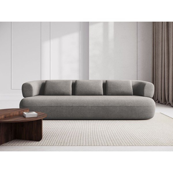Šviesiai pilkos spalvos sofa iš boucle 200 cm Jenny – Micadoni -image-1