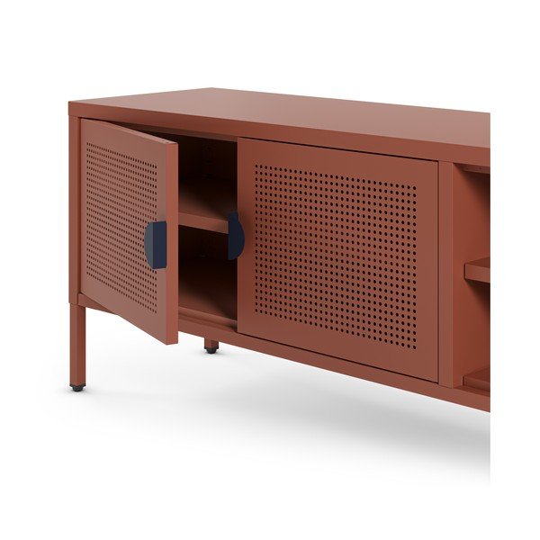 Terakotos spalvos iš metalo TV spintelė 160x50x35 cm Sayla – Marckeric-image-2