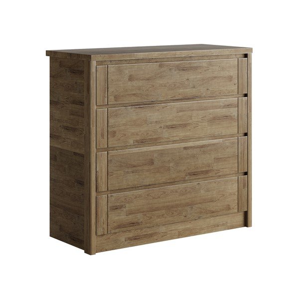 Iš ąžuolo masyvo žema šoninė spintelė rudos spalvos 105x96 cm Timo – Olivia Living