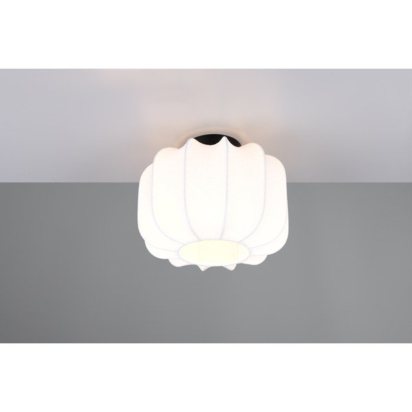 Baltos spalvos iš metalo lubinis šviestuvas ø 25 cm su tekstiliniu gaubtu Madleine – Reality-image-1