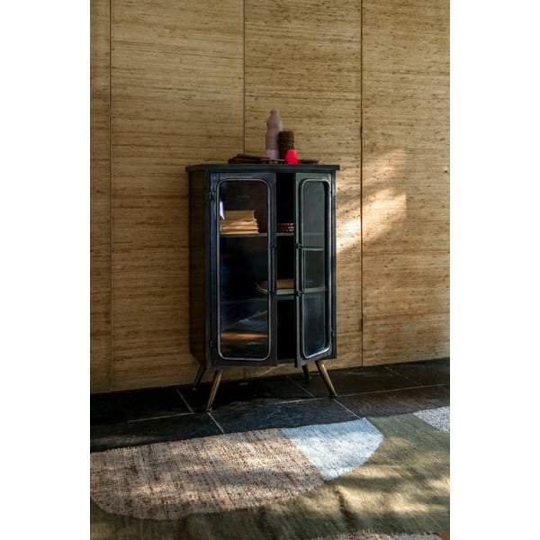 Juodos spalvos iš metalo vitrina 60x100x35 cm Denza – Dutchbone-image-3