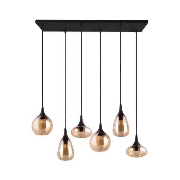 Kabantis šviestuvas juodos spalvos/oranžinės spalvos su stiklo gaubtu Lumina – Trio-image-4