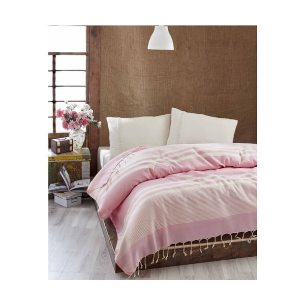 Lengvas lovos užtiesalas Hereke Pink, 200 x 235 cm