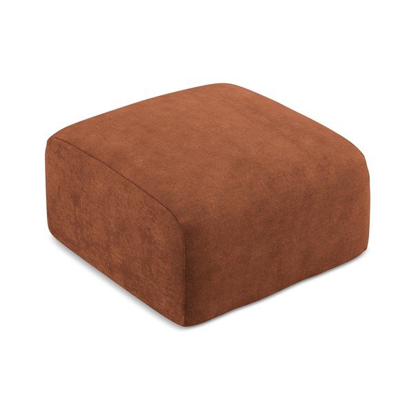 Terakotos spalvos iš šenilinio audinio taburetė Leila – Makamii-image-2