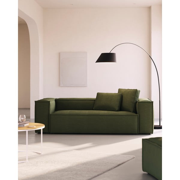 Iš kordinio velveto sofa žalios spalvos 240 cm Blok – Kave Home-image-1