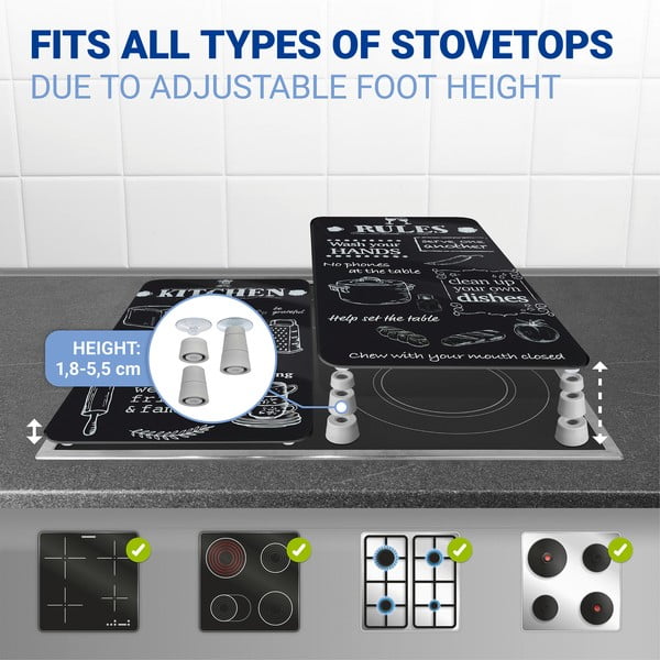 Iš grūdinto stiklo viryklės dangčiai 2 vnt. 52x30 cm Kitchen Rules – Maximex-image-4