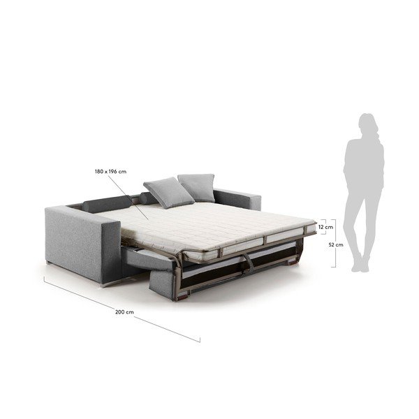 Šviesiai pilka sofa-lova "La Forma Big-image-4