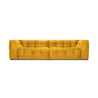 Geltona aksominė sofa Windsor & Co Sofas Vesta, 280 cm