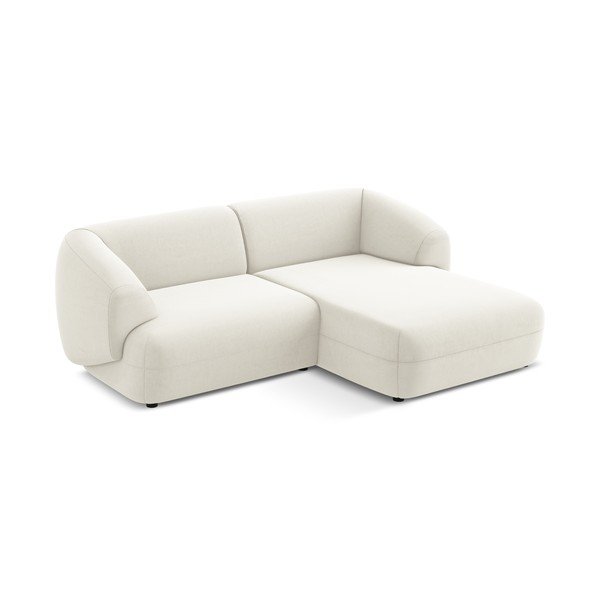 Baltos spalvos iš velveto kampinė sofa (su dešiniuoju kampu) Moana – Makamii-image-4