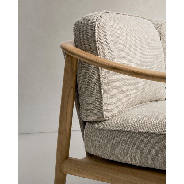 Smėlio spalvos/natūralios spalvos iš audinio sodo sofa Elunda – Kave Home-image-2